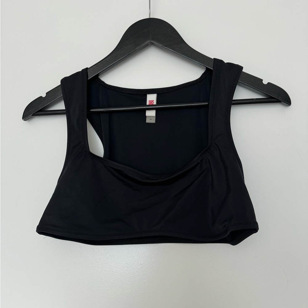 Solid & Striped Black Swim Top
